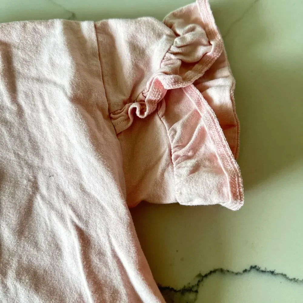 Oshkosh Pink Sequin Heart Ruffle Short Sleeve Top - Size 8